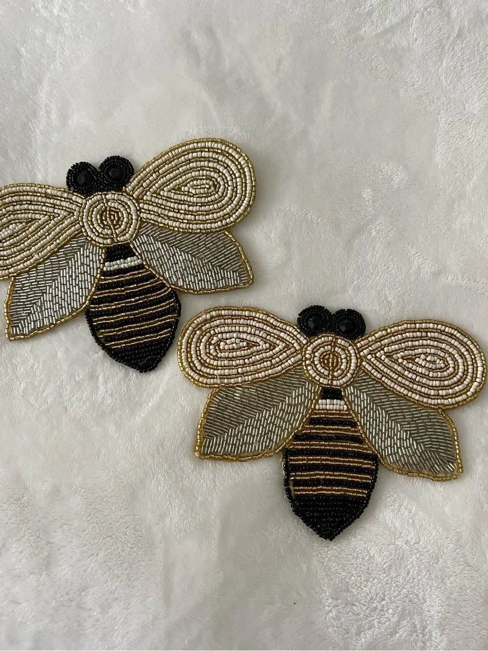 Bee beaded coasters set of 2 NWT